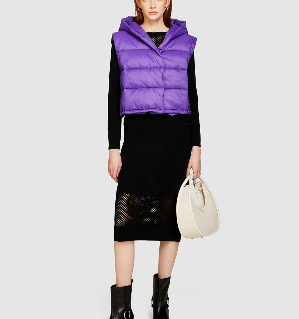 Sleeveless jacket with hood - null - Lilac | Sisley image number 1